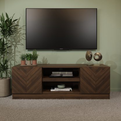 9576f4c1a38bcc82b60ec5653798066f0963941aa2f74df3f17765a0134d775e.jpg An Image of Taranto Wide TV Unit Oak