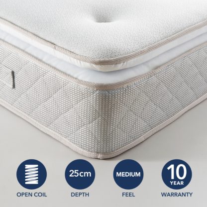 a1012f1843234e28fa34ab8c615a5432f7d0da7dff4b4caee6e99c784798b01b.jpg An Image of Fogarty Memory Foam Pillow Top Open Coil Mattress White