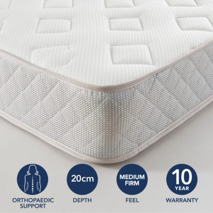 a649594e938667c39bbe808971c3e63d0cb1fb40a0f63db6f59e218d0c1bdab8.jpg An Image of Fogarty Just Right Premium Orthopaedic Memory Foam Mattress White
