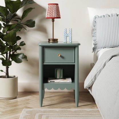 be7804abeb43b9b6691489fa6e379d1c6370ec22128e9fdfec71401956dc87f2.jpg An Image of Remi 1 Drawer Bedside Table Green