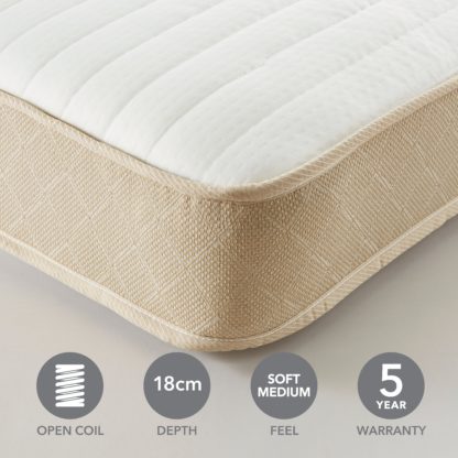 ea5c0b305388ec8f7dfccbf45780c59aaf3888662048da7a52eafc85ee1a2baa.jpg An Image of Dunelm Rolled Memory Foam Open Coil Mattress White
