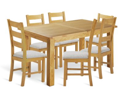 0183fa774dcea4e11454225e6d06c71d905677442159c7457b8b4f85f418c2c5.jpg An Image of Argos Home Ashwell Oak Dining Table & 6 Ashwell Chairs