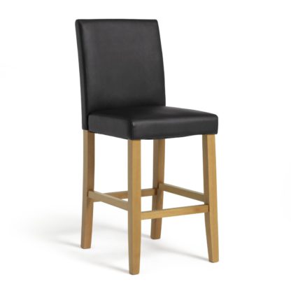 115203efdc892c31d14456f6ad49ad2c647226047f25c4dcbd578490c6e018bf.jpg An Image of Argos Home Winslow Faux Leather Bar Stool - Black