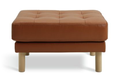 29aedb8228bf8fa560881921b3988a8f5e211bb23be1dab0f19718451a11ade7.jpg An Image of Habitat Newell Leather Footstool - Tan