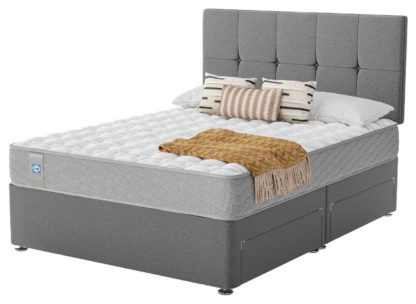 5a95dc2d76333fe1592dc000fa460610096ccdde2f99ec9d12d27e4ccd8869f1.jpg An Image of Sealy Eldon Comfort Double 4 Drawer Divan Bed - Grey