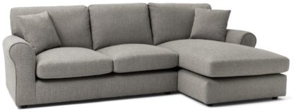 83acb125105570818d4a2175b0cb1bd8fbfbb841c56e54b63685232937f7a59a.jpg An Image of Habitat Lisbon Fabric Right Corner Chaise Sofa - Grey