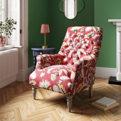 86b562df6ad7f9cf26eade3cc3f3de3404a800b24bc42b7b419e0d125b0a4e0f.jpg An Image of Bibury Button Back Chair Joy Floral Print Joy Floral Red
