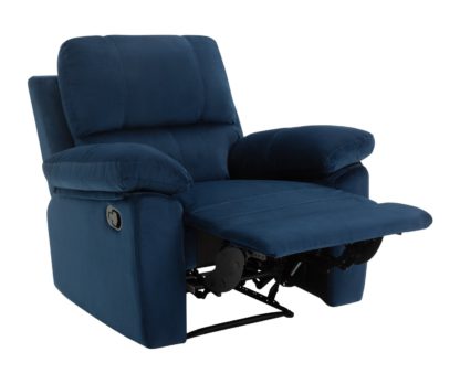 a48dc5529a5cc6cf0a9cae31a1c881445c96e03f2dc4ae940318e979a8818d64.jpg An Image of Toby Velvet Manual Recliner Chair - Navy