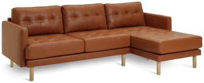 a62d5423ba744a149dc3b1027f77df82cea8574a3af3616c09bf725451f1cd34.jpg An Image of Habitat Newell Leather Right Hand Corner Chaise Sofa - Tan