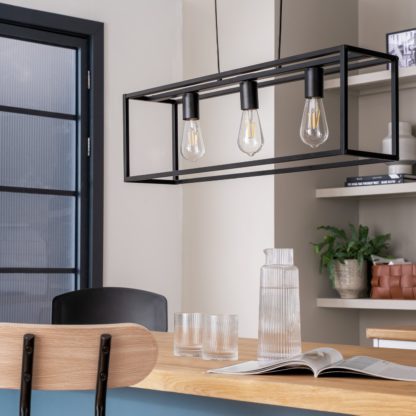 acb729a6ea1fe7dce6b5fb7eafc6962d9b31b6183447e713808b1954b062c238.jpg An Image of Habitat Carriage Metal LED Flush Ceiling Light - Matt Black