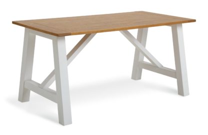 e6cd4fead44ba4a498e0eee89a36864954501e6ad5e255e82bfc6d1d806174ad.jpg An Image of Habitat Burford Solid Wood 4 Seater Dining Table - White
