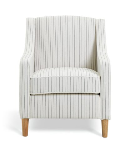 e8b6c888de8cb73a63919a81f0f2e446370efd3e525bded3a27b516660cb2caf.jpg An Image of Habitat Dorian Fabric Accent Chair - Black & White
