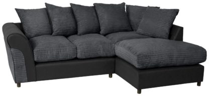 100e15be6b87740eacfbb32b96d5220cd8b8478528a9477934690a912e4338ed.jpg An Image of Argos Home Harry Fabric Right Hand Corner Sofa-Charcoal