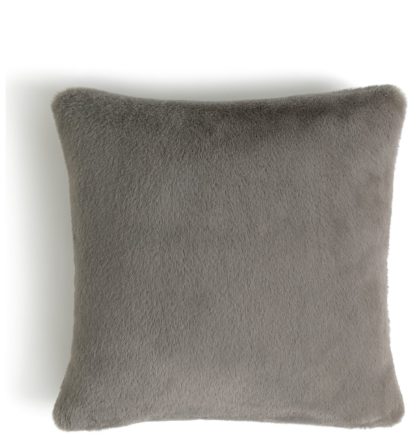 1e7079ab5ccd3a22021d73a2a71abebec1f8fe349923b4a07f3e50e2c8a63ee5.jpg An Image of Habitat Plain Faux Fur Cushion - Dove Grey - 43X43cm