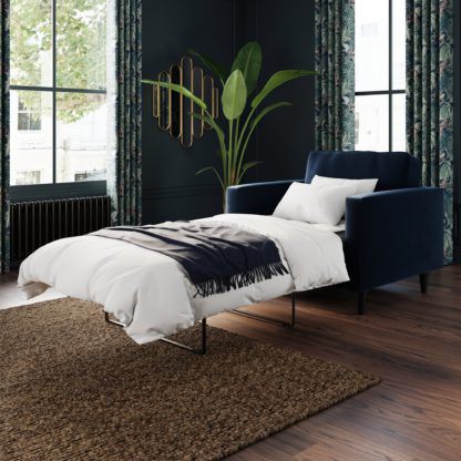 25c7f7d38244a9f7dd6dcb94f34b47683380cafe8588c68f6d0647f897a15b96.jpg An Image of Zoe Velvet Snuggle Single Sofa Bed Velvet Olive