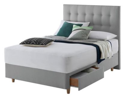 3cdaa6ea33738f2504cf10e86735347a01a233fedb37ecfa4f0cc2a0e5424667.jpg An Image of Silentnight Alaro Kingsize 2 Drawer Divan Set - Slate Grey
