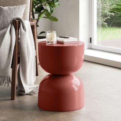 3ffd3569caaf586a5197e22a0dede6ef52d7fb8fe6f19fd2683a0613c59c0212.jpg An Image of Paloma Indoor/Outdoor Side Table, Terracotta Terracotta