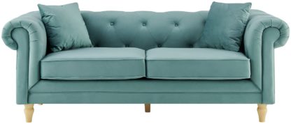 4515a1c352eb702cd12d6d48caf84dc52db5d8716b608ad34d3ff86671d253c9.jpg An Image of Habitat Clarendon Chesterfield 3 Seater Sofa - Teal