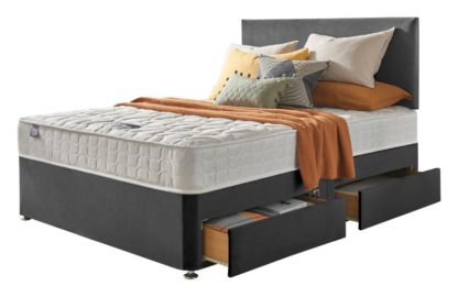 66944be802695d390d454730c4df36f3e8a06fc78da1e6511eeb67592e9ad927.jpg An Image of Silentnight Travis Small Double 4 Drawer Divan Bed- Charcoal