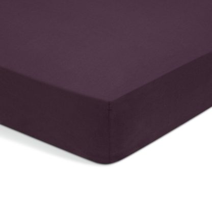 73fce43d308a1328b92d591fb7c9daf85c11c7bf0d306fb32289afda502a2ebe.jpg An Image of Habitat Cotton Rich Grape Fitted Sheet - King size
