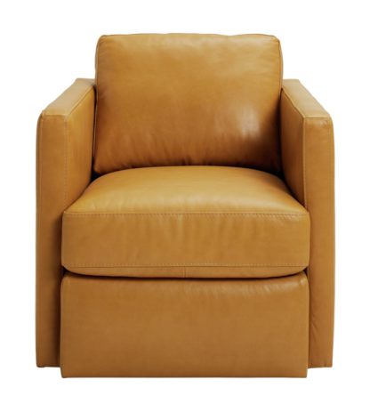 918822824a188024825b765897ee00219c015d52c7c572a1c3c71defb80cbcb6.jpg An Image of Habitat Durham Leather Swivel Chair - Tan