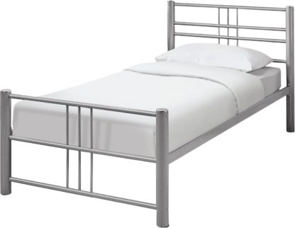9d4a99d9a78d5f680810000b72d367f03968e4371d1419a2dbc1e757094b04cf.jpg An Image of Argos Home Atlas Single Metal Bed Frame - Silver