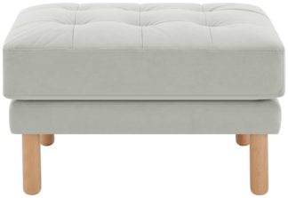 An Image of Habitat Newell Fabric Footstool - Light Grey