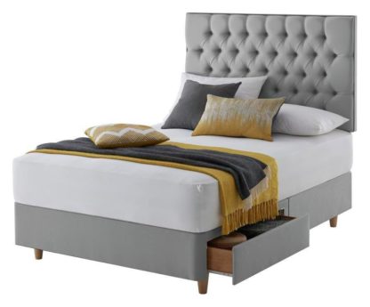 c0f003be9a68dd780b90ad61131b89c85187971ae6a19fa28704ebbedae56242.jpg An Image of Silentnight Sassaria Kingsize 2 Drawer Divan Set - Grey