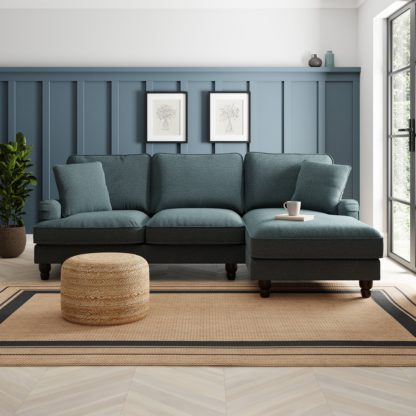 d496804deb9bca19151a6a63bfd33b3f553b2a686232fe321a303319fa6b948c.jpg An Image of Beatrice Chunky Chenille Corner Storage Sofa Bed Pacific Blue