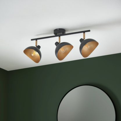 0c7be5c7e76cb5bde52f5e41cc487e3e3e1fdb2f5708fab74ed5d492ea695e7f.jpg An Image of Shore Light Fortuna Steel 3 Light Spotlight Bar - Black