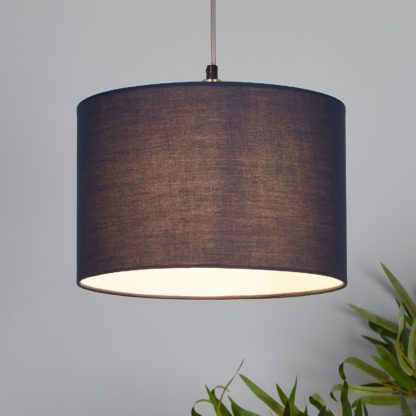 687385c63fbd804ae8e4cf5ad459e0b625527e9cd7284428d96ce0dca610096e.jpg An Image of Clyde Drum Lamp Shade - 30cm - Navy