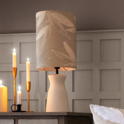 839de6654f5c029c9e89c25a8a27328a10ef06111d4c9b7cfc690a268b3ee36d.jpg An Image of Albury Table Lamp with Silverwood Shade Silverwood Light Grey