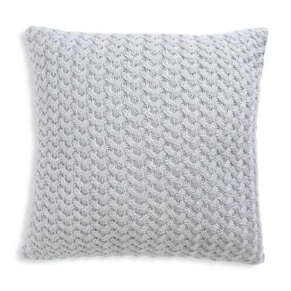 9dab31c0c62e17ab50e405779d12f768f2ed5d12038526608cdee4ad7768f8e8.jpg An Image of Habitat Plain Knitted Cushion - Grey - 50x50cm