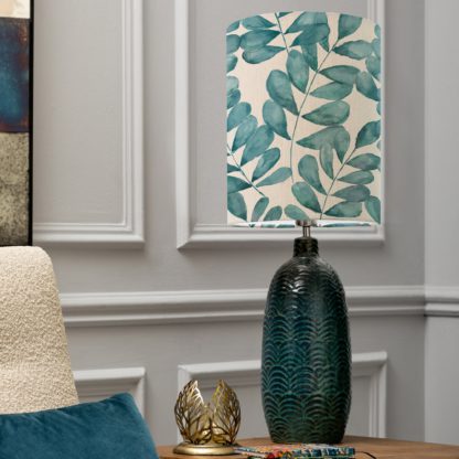 ac1d2b0e1d4ffe7f5fc55204b90004b550b413781f6d7419e8bcfc5641350e1f.jpg An Image of Jadis Table Lamp with Rowan Shade Rowan Aqua Blue