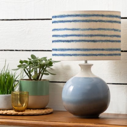bb6570335bac473bc86c1f62d4f0a4799f175f9341e2aa9f869bc1259291171b.jpg An Image of Neso Table Lamp with Merella Shade Cobalt Blue