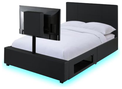be5f80f230a068d3d7349a8673041d994ab336a464b8306c0bc6d62e178d87a1.jpg An Image of XR Living Ava Kingsize TV Bed Frame - Black