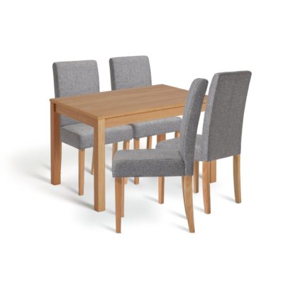 f4fe168d878eb6062d7f2790367005133aedf79502eddefd9aaf81f4edb14b0f.jpg An Image of Habitat Clifton Wood Dining Table & 4 Grey Chairs