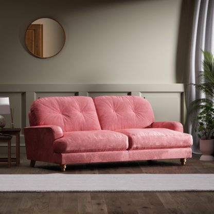 f7b311f5282f27f0536d75ad837115b1138b9a7f04249ff9df3f5f57bb89ec13.jpg An Image of Martha Vintage Chenille 3 Seater Sofa Berry (Pink)