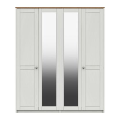 021dd9341a29883e7cec5ab4b08f93ffbcd376921c9023e75f1ce6888703e220.jpg An Image of Darwin 4 Door Wardrobe, Mirrored Mid Oak (Brown)