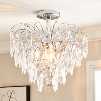 0c15de67c63885102093dc7f9446a3464cf51b287464ddd7c7e22425f88ee53d.jpg An Image of Parla 1 Light Chrome Semi-Flush Ceiling Fitting Chrome