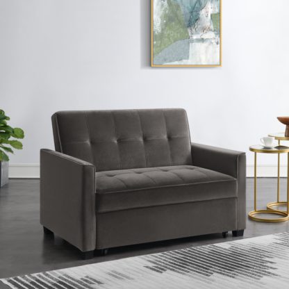 118cee1fc07d8b565ee1af4f8a347650f794415abb0e40f05fc3dbb37904babb.jpg An Image of Summer Velvet Sofa Bed Midnight (Blue)