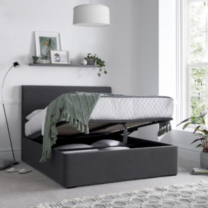 12f0444b9764535126cf55f7120798b3c9b6918596fc4430e2b4b06ddd10efb4-2.jpg An Image of Sebastian – Super King Size - Ottoman Storage Bed - Grey - Velvet – 6ft – Happy Beds