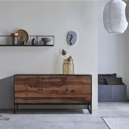 1e85d98cb9728f25eaf0c77bbd49a20eaeee93292273d1cddba69e2ed3387902.jpg An Image of Indus Valley Thor 3 Door Sideboard Brown