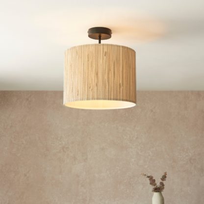 714899e9f25667912e978441ef6fe1505cd0745dead94c647b67363eb5cd69aa.jpg An Image of Vogue Marson 1 Light Semi Flush Ceiling Fitting Natural