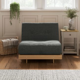 An Image of Mito Ribbed Single Futon Midnight (Blue)