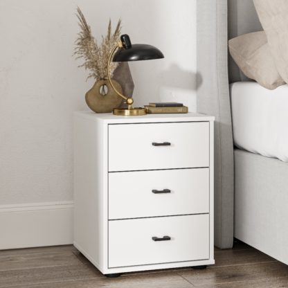 831a27b366d20632fd1da83cf704391a2aa745b80033cb096d0bf0fe60c5cf62.jpg An Image of Kahla Matt 3 Drawer Bedside Table Pebble