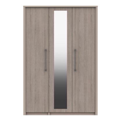 8e68d0d739e02b52f0951be8aeea0e145319eebcad5afcd4794d2c2204b80712.jpg An Image of Dolan Triple Wardrobe, Mirrored Light Oak