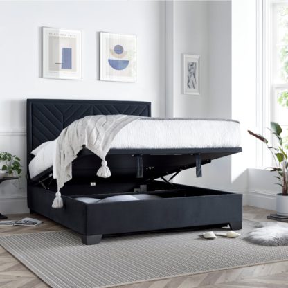a5912a9ccee875068961a59b586878f3a9289e8b03b3fa3a4142673e78b3a81c-1.jpg An Image of Watson - King Size - Ottoman Storage Bed - Dark Grey - Fabric - 5ft - Happy Beds