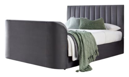 c761c55ee76890c13ea477c5785882932c12ad2cd7a0b199bb0628cf1262f745.jpg An Image of Smart TV Bed Sheldon Double TV Bed Frame - Grey