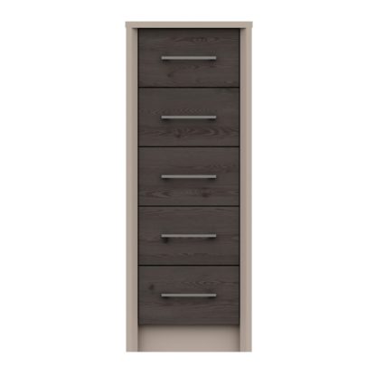 c839388b07ba60ce44bd2b7ca01e56ad2888b97da3d5a40637fa3fedec66ae64.jpg An Image of Dolan Tall 5 Drawer Chest Dark Wood (Brown)